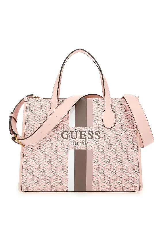 Guess Silvana Logo Medium Tote Bag, Pale Rose