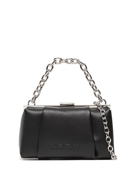 Valentino Mini Folded Faux Leather Clutch Bag, Nero