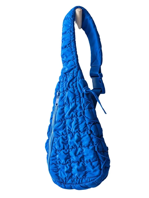 Women's Quilted Sling Bag In Blue