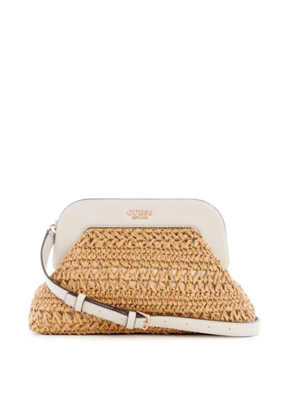 Guess Liguria Woven Crossbody Bag, Stone