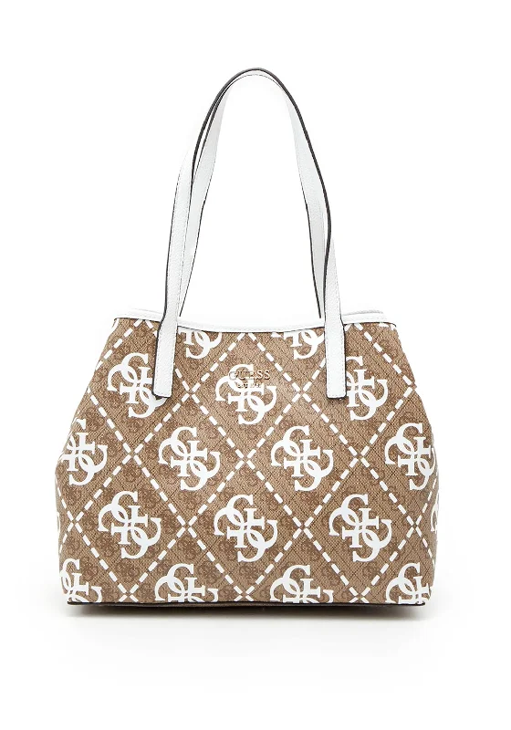 Guess Vikky Large Logo Medium Tote Bag, Latte