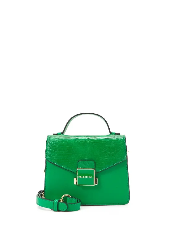 Valentino Handbags Carrie Mini Crossbody Bag, Reptile Verde