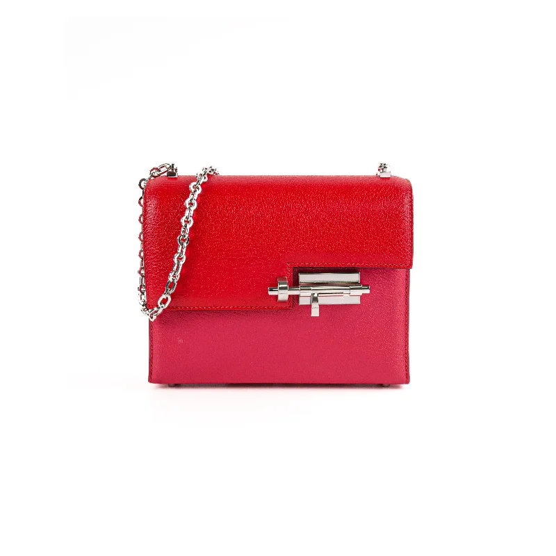 Hermes Mini Verrou Chainr Bag Red/Rose Mexico Y Stamp