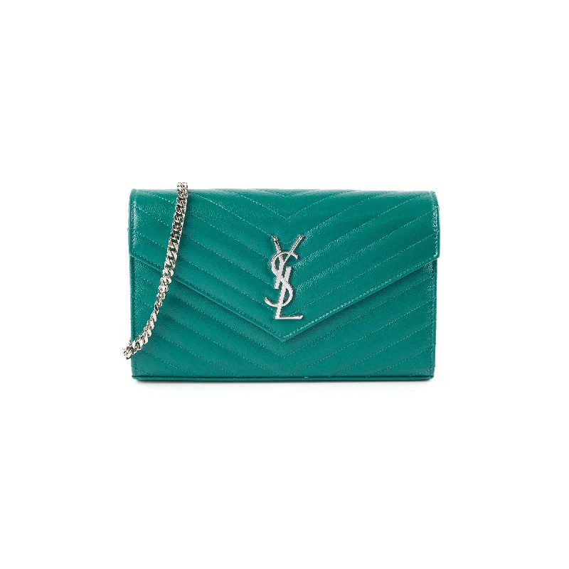 Saint Laurent Cassandre Wallet On Chain (WOC) Teal