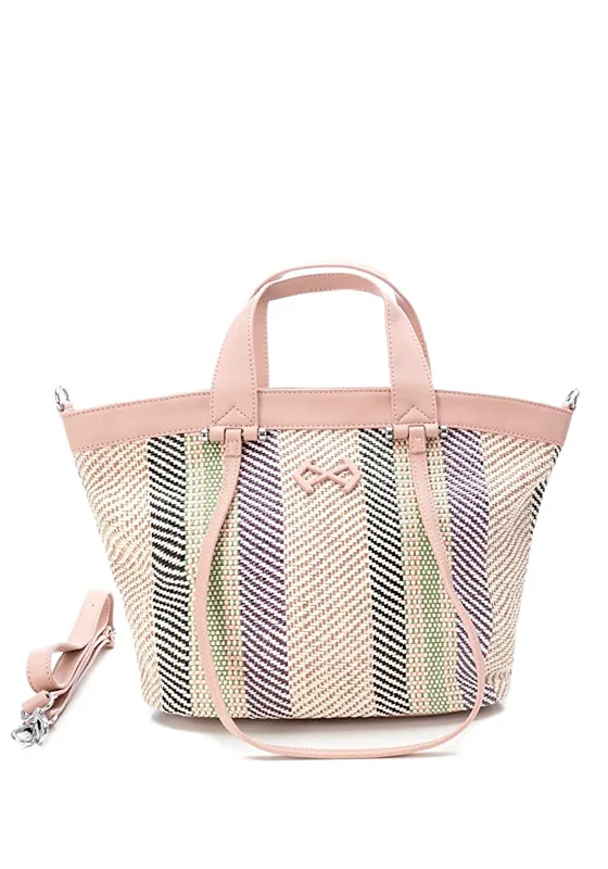 Xti Woven Medium Shoulder Tote Bag, Nude