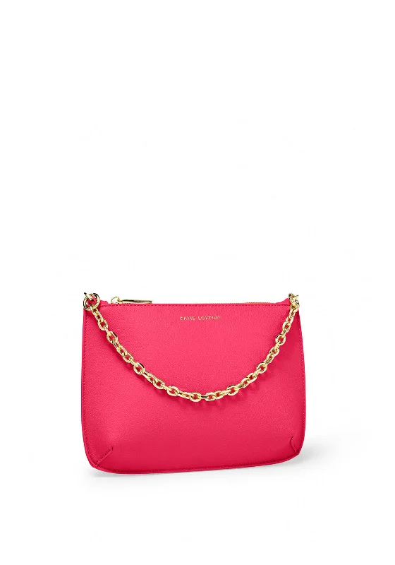 Katie Loxton Astrid Chain Clutch Bag, Fuchsia