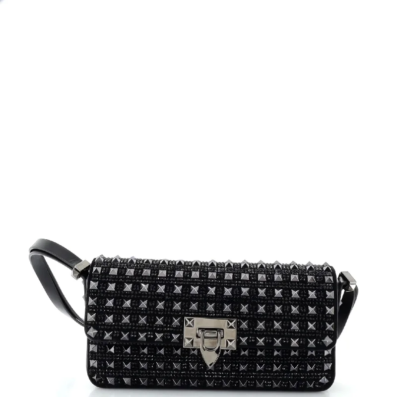 Rockstud23 Shoulder Bag Studded Leather East West