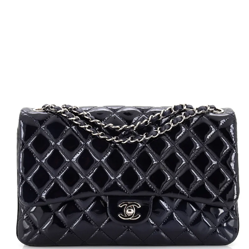 3 Flap Bag Quilted Patent Jumbo