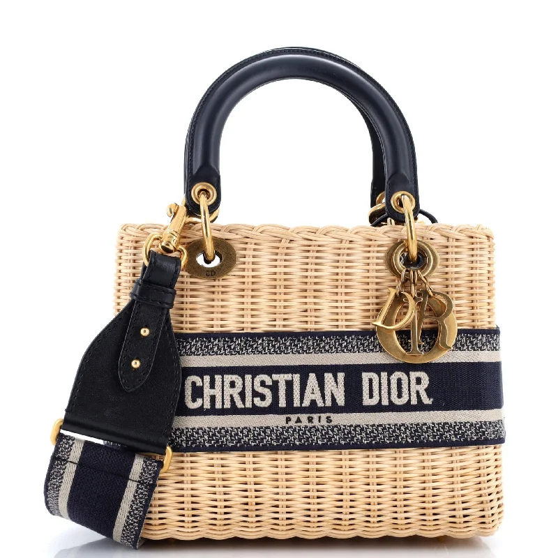 Lady Dior Bag Wicker and Oblique Canvas Medium