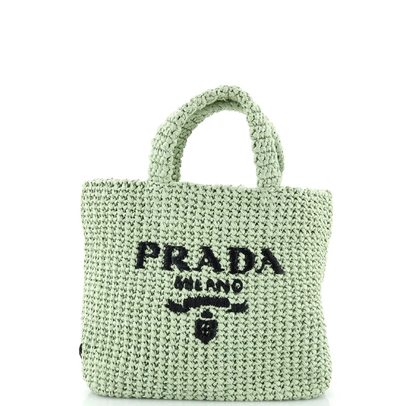 Logo Tote Raffia Small