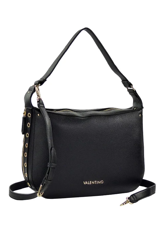 Valentino Megeve Eyelet Hobo Shoulder Bag, Black