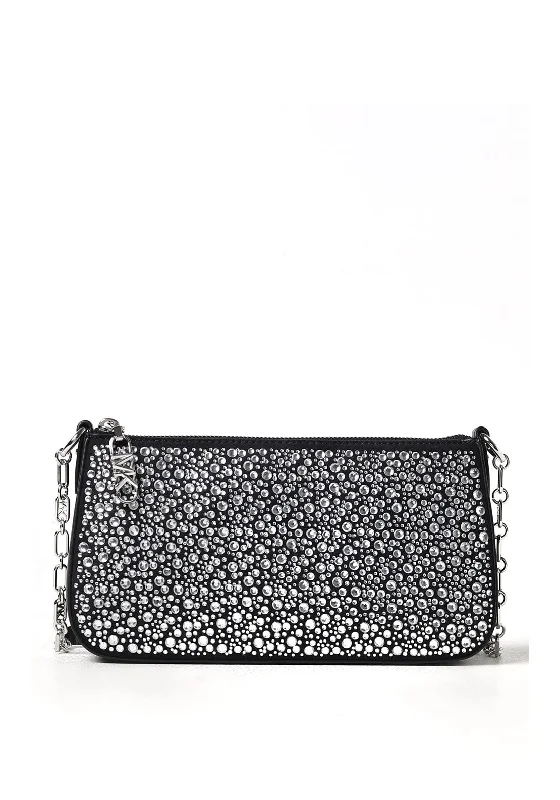 MICHAEL Michael Kors Suede Empire Embellished Pochette, Black