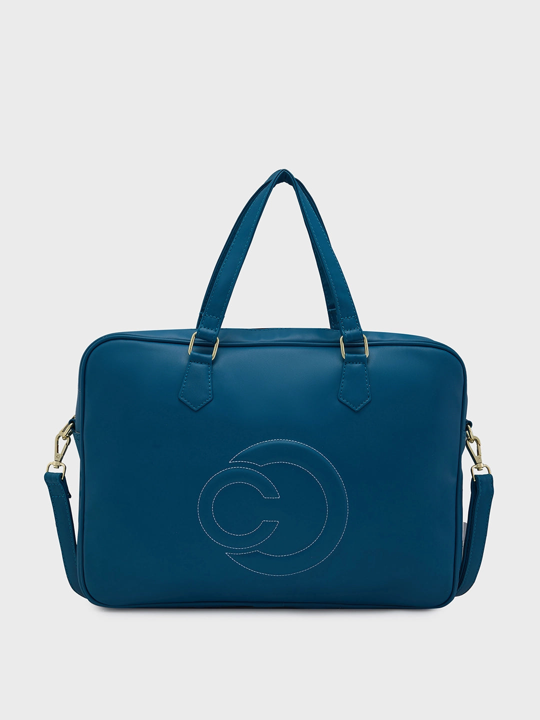 Caprese Dora Laptop Bag Large Solid Women'S Office Handbag Teal