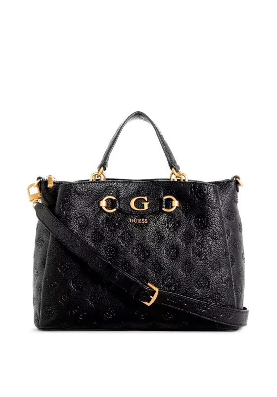 Guess Izzy Peony Logo Grab Bag, Black