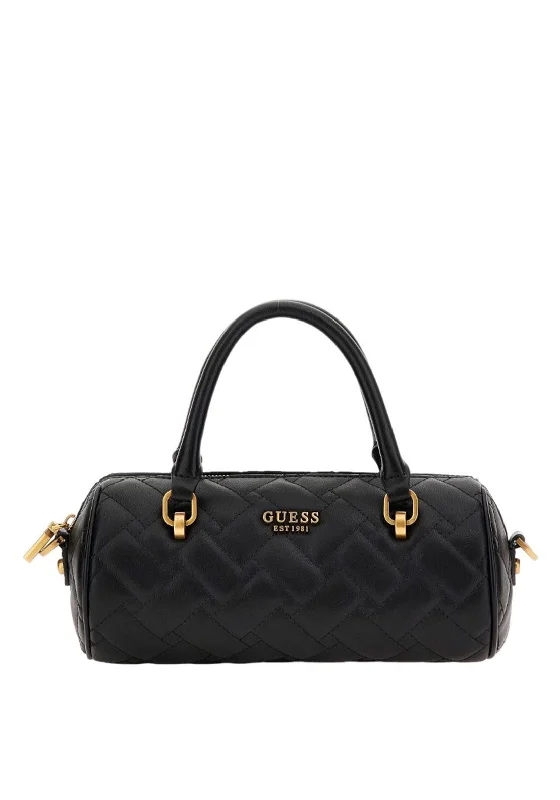 Guess Gracelynn Quilted Barrel Grab Bag, Black