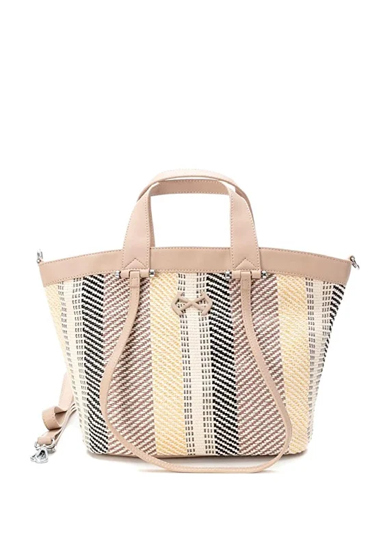 Xti Woven Medium Shoulder Tote Bag, Beige