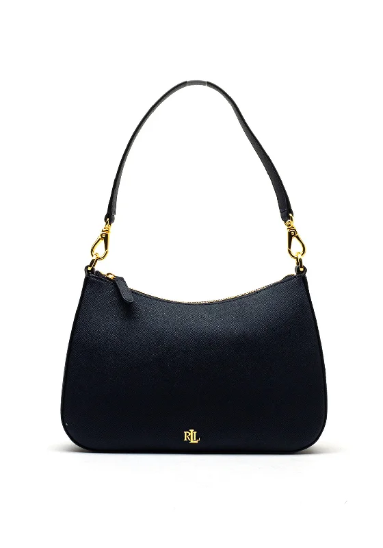 Ralph Lauren Danni Leather Shoulder Bag, Navy