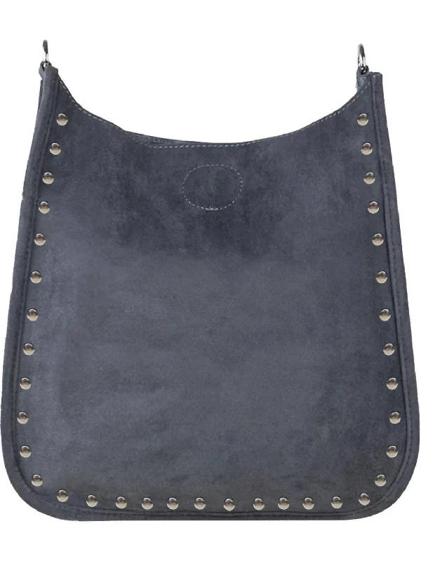 Women's Classic Studded Messenger Bag In Grey