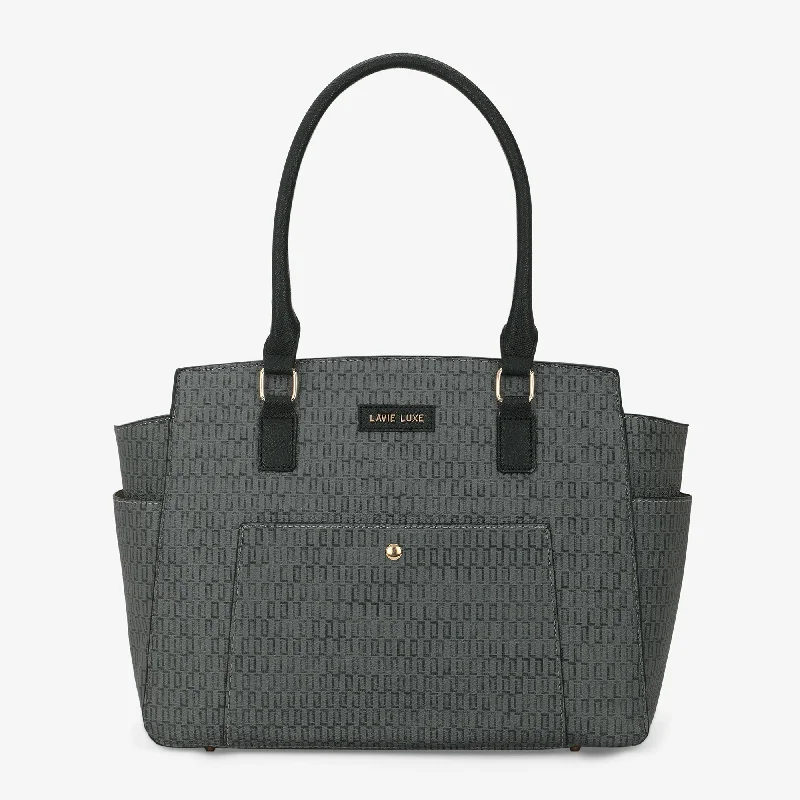 Lavie Luxe Mono Kelly Black Large Women's Tote