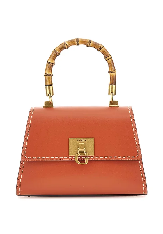 Guess Stephi Bamboo Handle Grab Bag, Orange