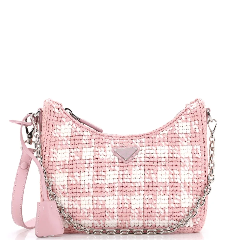 Re-Edition Shoulder Bag Crochet Raffia Mini