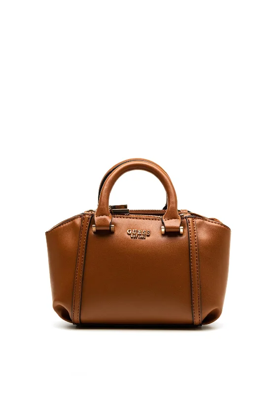 Guess Leie Mini Satchel Bag, Cognac