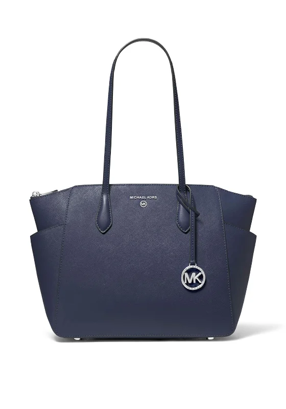 MICHAEL Michael Kors Marilyn Medium Saffiano Leather Tote Bag, Navy