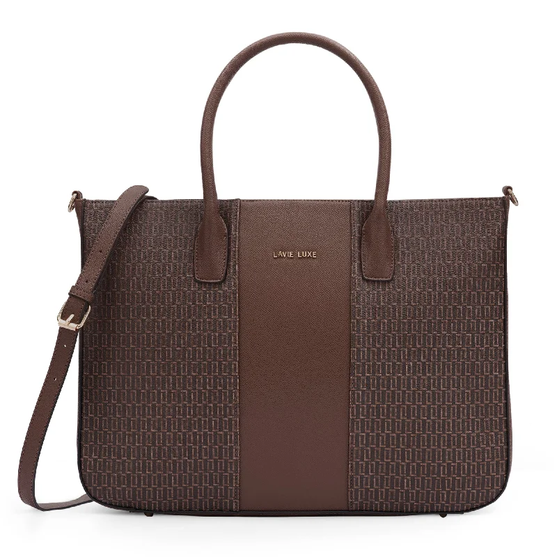 Lavie Luxe Mono Raily Pro Choco Large Women's Handbag