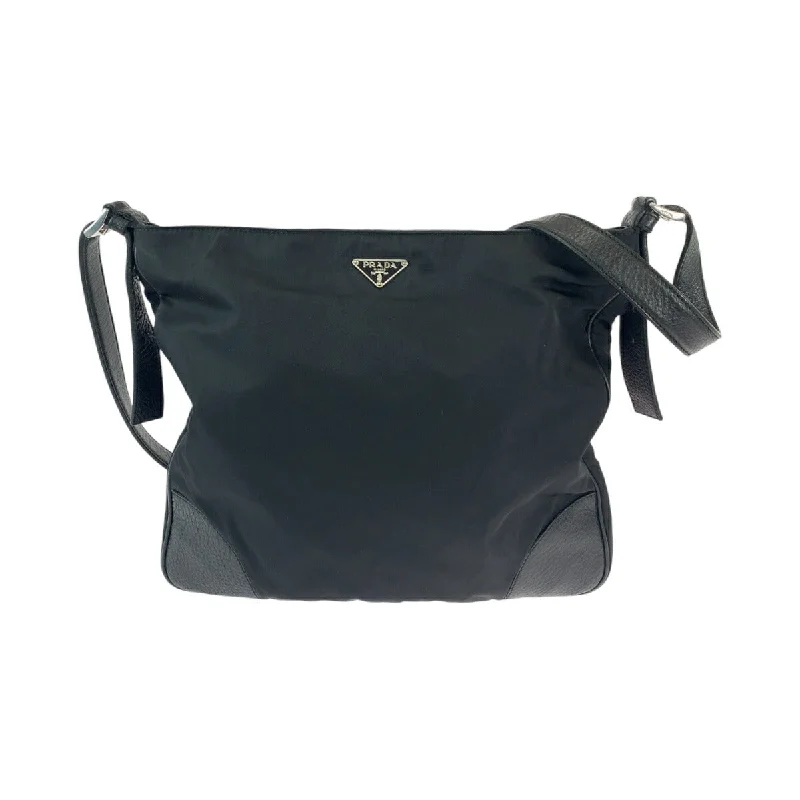 Prada Nylon Leather Tessuto Vittelodaino Messenger Bag