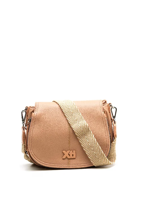 Xti Zip Detail Small Crossbody Bag, Nude Pink