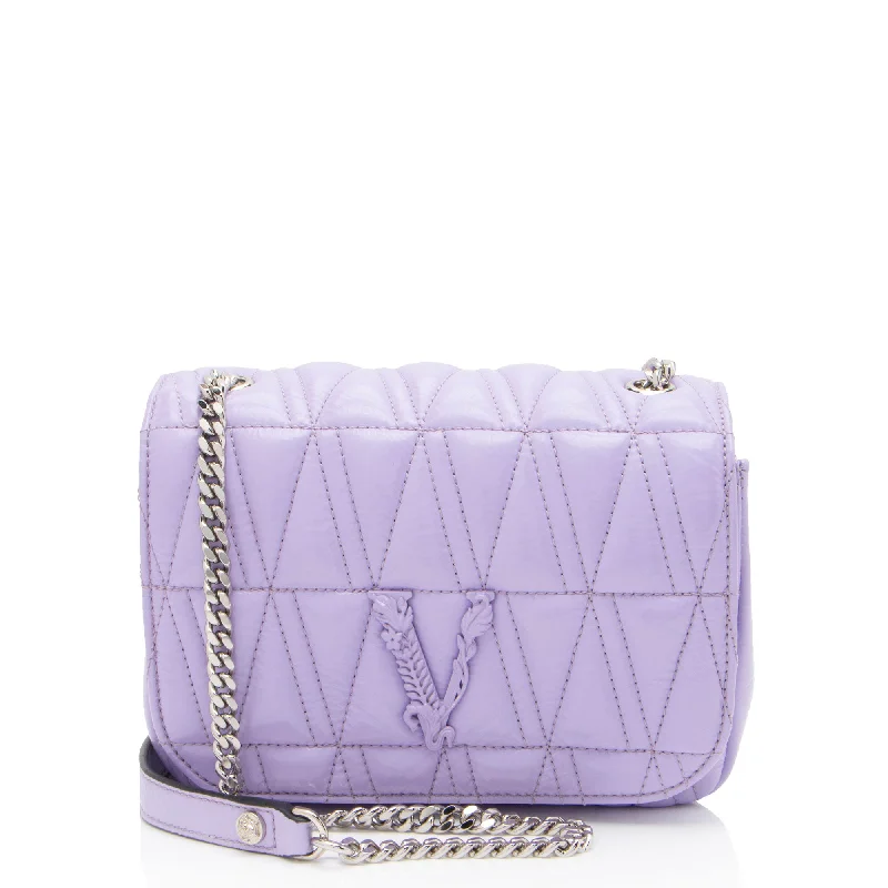 Versace Quilted Patent Leather Virtus Crossbody