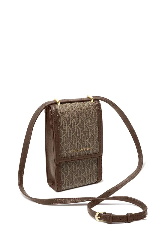 Katie Loxton Signature Smartphone Crossbody Bag, Chocolate