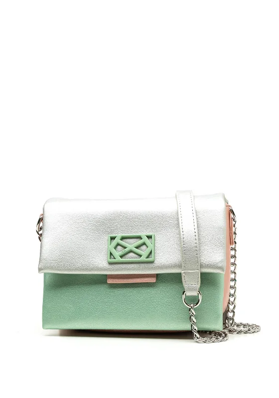 Xti Colour Block Small Crossbody Bag, Silver