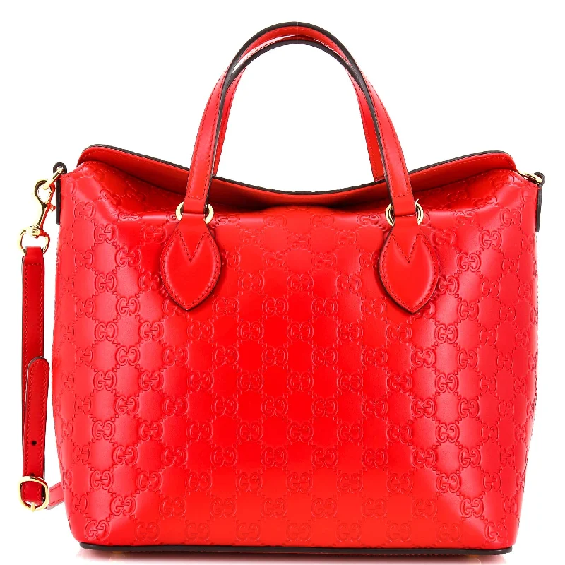 Signature Fold Over Tote Guccissima Leather Medium