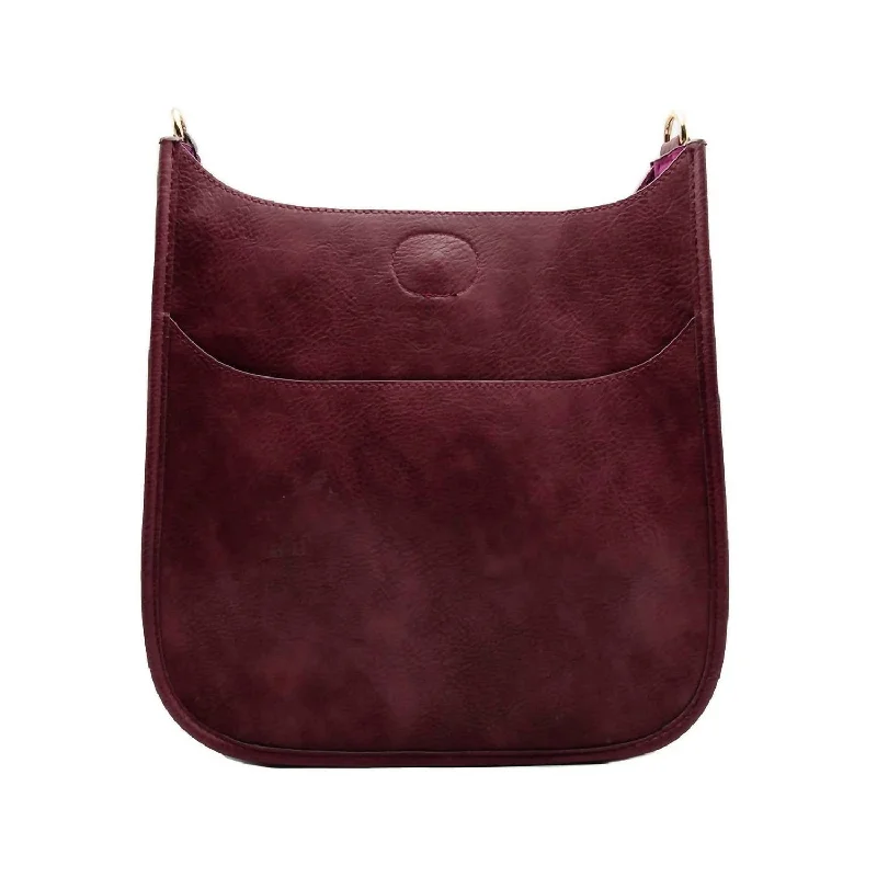 Women's Mini Messenger No Strap Bag In Burgundy