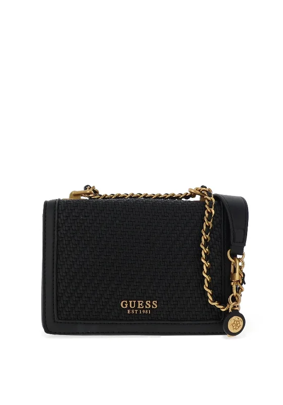 Guess Abey Woven Crossbody Bag, Black