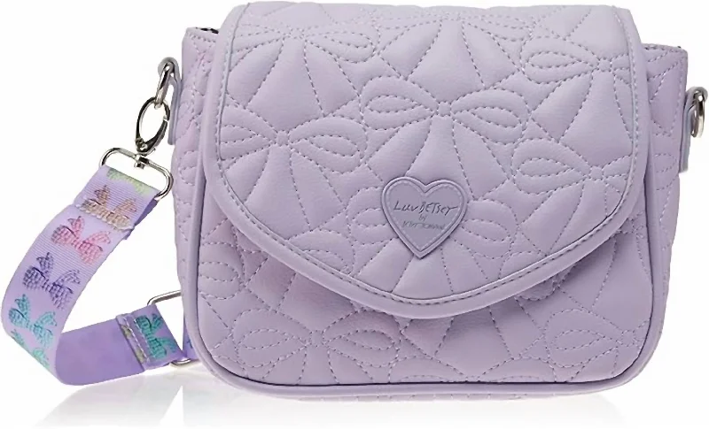 Women's Quilted Crossbody Purse Bag In Purple Lbkatya