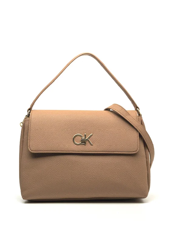 Calvin Klein Re-Lock Flap Over Tote Bag, Safari Canvas