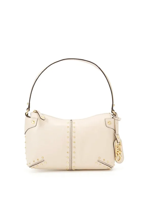 MICHAEL Michael Kors Astor Small Studded Shoulder Bag, Cream