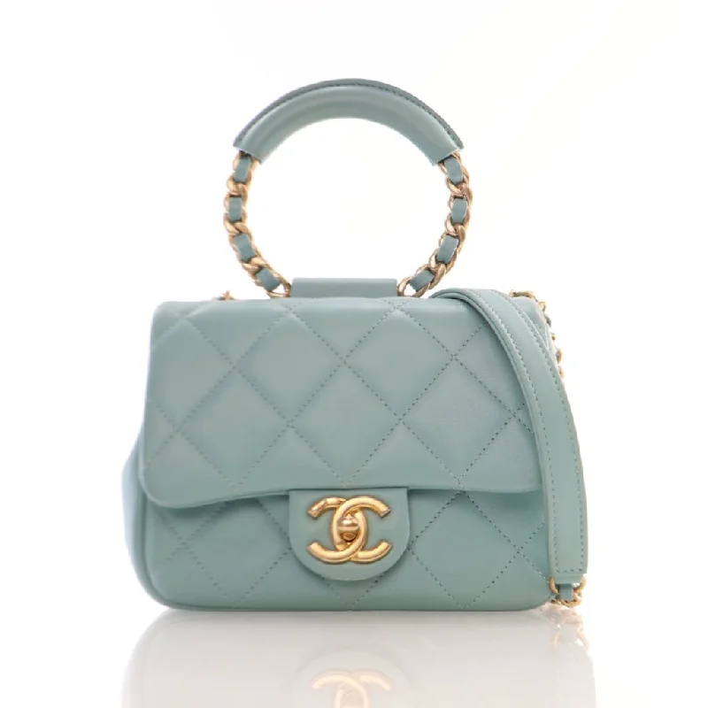 Chanel In The Loop Flap Tiffany Blue Lambskin