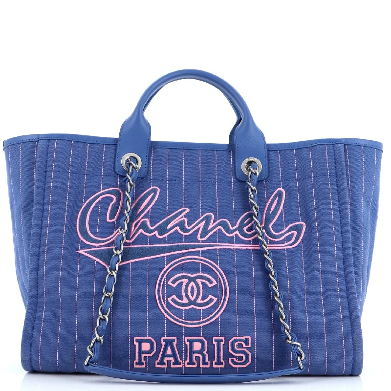 Deauville Tote Pinstripe Cotton Medium