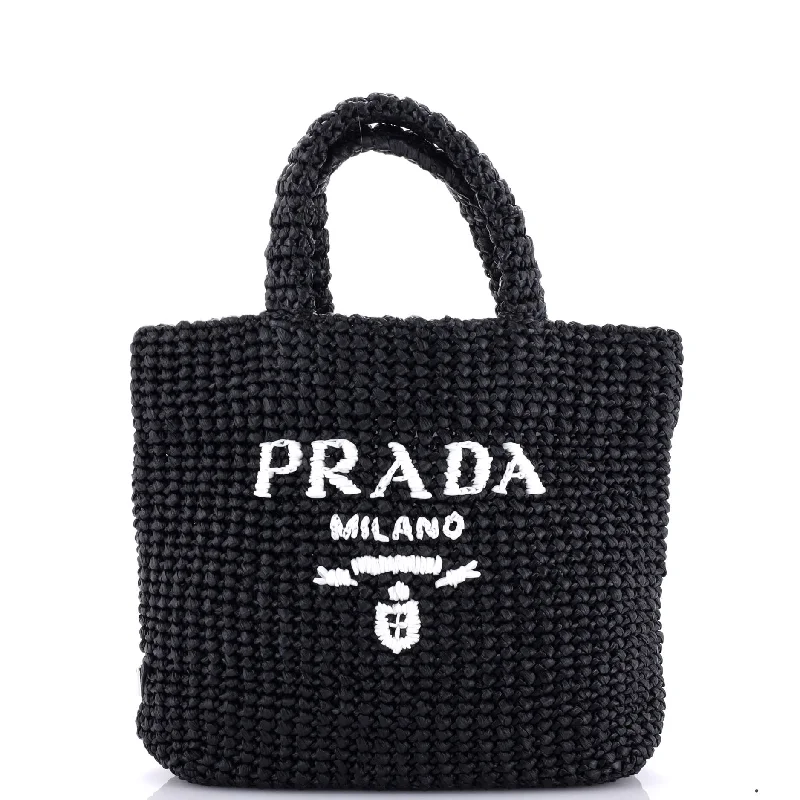 Logo Tote Raffia Small