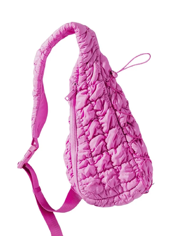 Women's Quilted Sling Bag In Fuchsia