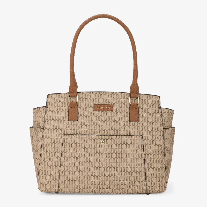 Lavie Luxe Mono Kelly Taupe Large Women's Tote