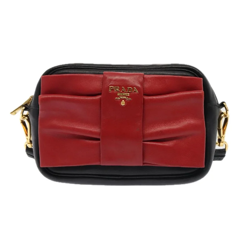 Prada Ribbon  Leather Shoulder Bag (Pre-Owned)