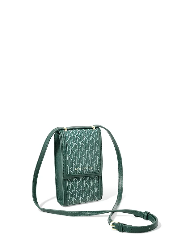 Katie Loxton Signature Smartphone Crossbody Bag, Emerald Green