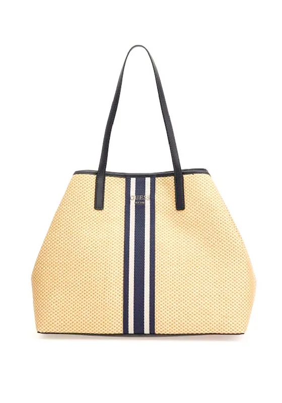 Guess Vikky Woven Large Tote Bag, Navy