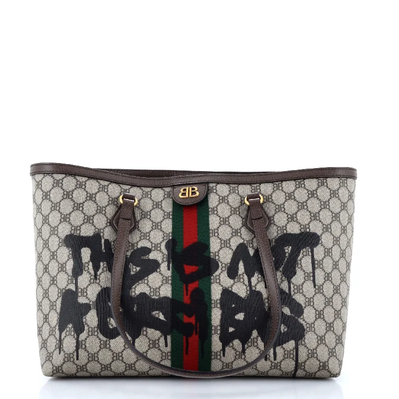 x Gucci The Hacker Project Tote Graffiti BB Coated Canvas Medium