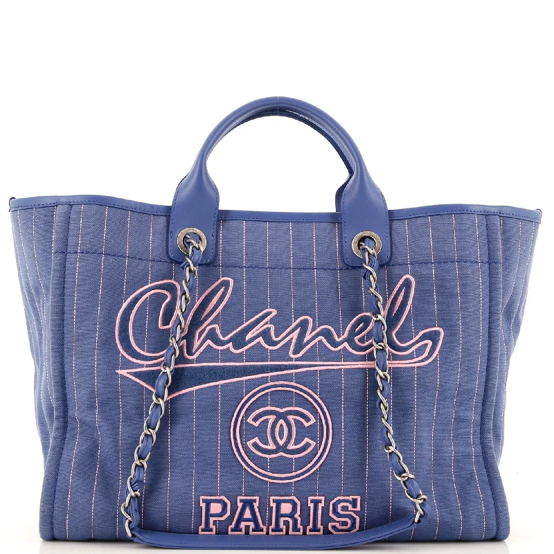 Deauville Tote Pinstripe Cotton Medium