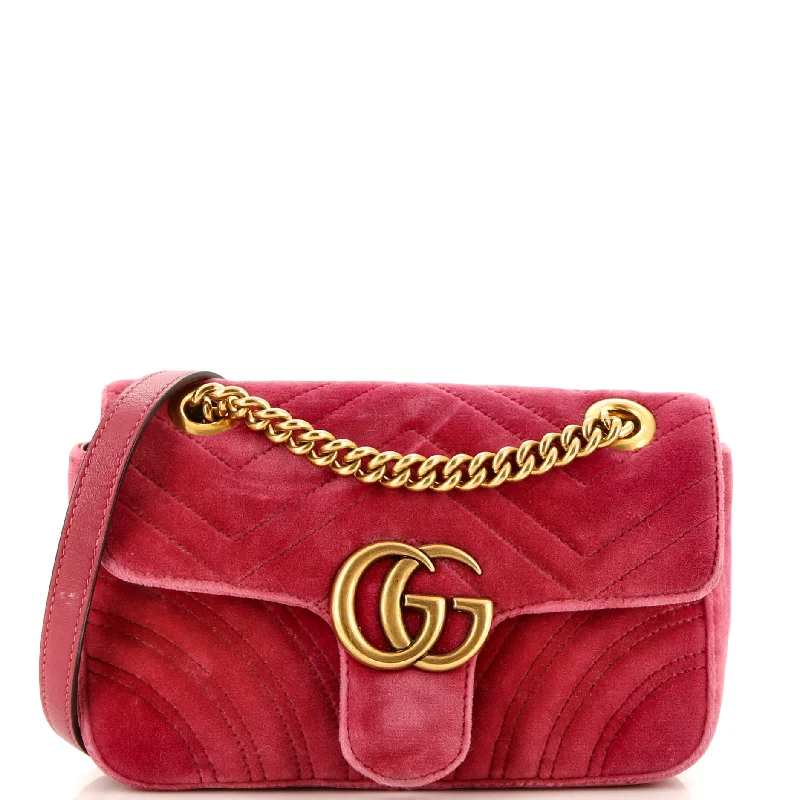 GG Marmont Flap Bag Matelasse Velvet Mini